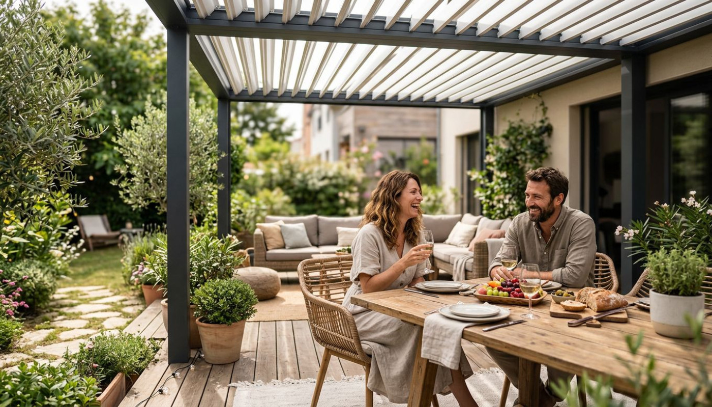 Pergola bioclimatique : récit d’un espace de vie qui s’adapte à vos envies